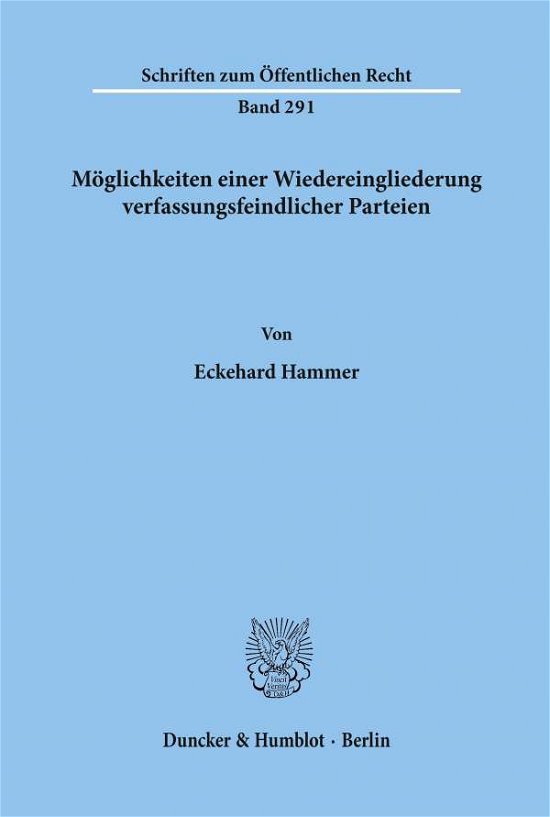 Cover for Hammer · Möglichkeiten einer Wiedereingli (Book) (1976)