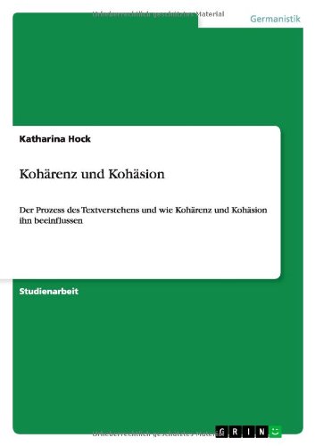 Cover for Hock · Kohärenz und Kohäsion (Book) [German edition] (2011)