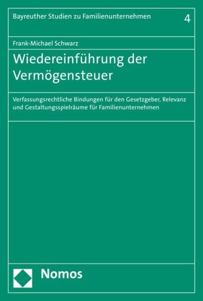 Cover for Schwarz · Wiedereinführung der Vermögenst (Bog) (2017)