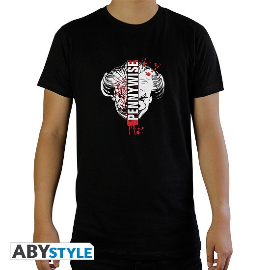 It: Pennywise Black Basic (T-Shirt Unisex Tg. M) - T-Shirt Männer - Marchandise - ABYstyle - 3665361023098 - 7 février 2019
