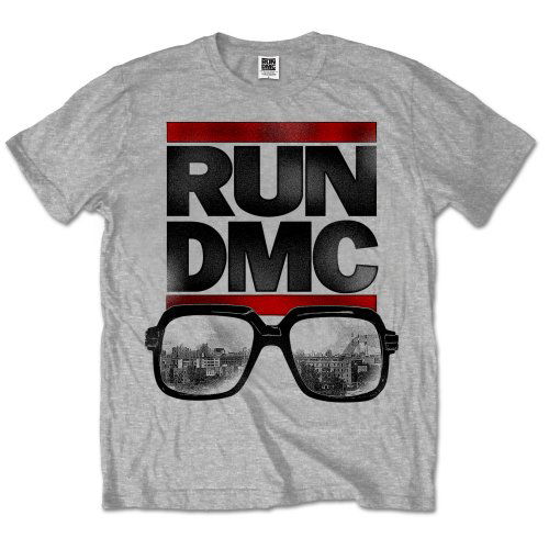 Cover for Run DMC · Run DMC Unisex T-Shirt: Glasses NYC (Grey) (T-shirt) [size S] [Grey - Unisex edition] (2015)