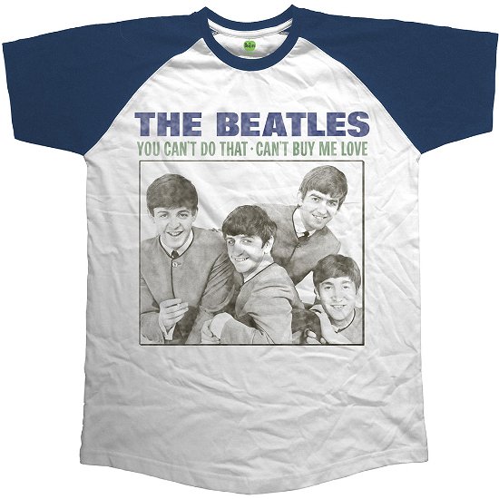 Cover for The Beatles · The Beatles Unisex Raglan T-Shirt: You Can't Do That - Can't Buy Me Love (T-shirt) [size XL] [Blue, White - Unisex edition] (2016)
