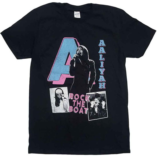 Cover for Aaliyah · Aaliyah Unisex T-Shirt: Rock The Boat (T-shirt) [size L] [Black - Unisex edition]