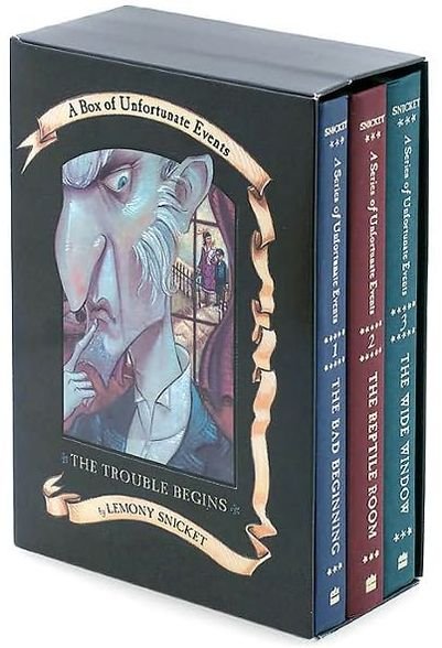 Cover for Brett Helquist · The Trouble Begins: a Box of Unfortunate Events, Books 1-3 (The Bad Beginning; the Reptile Room; the Wide Window) (Hardcover Book) [Box edition] (2001)