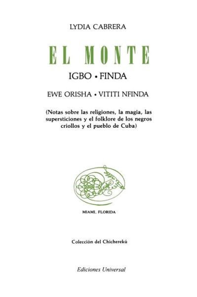 Cover for Lydia Cabrera · El monte (Pocketbok) (2020)