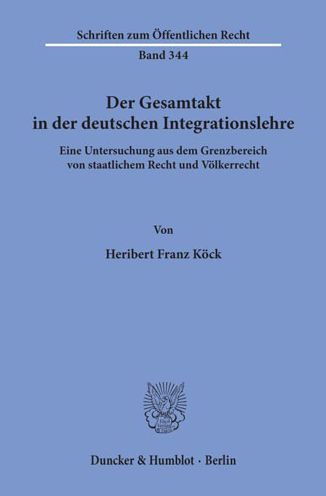 Cover for Köck · Der Gesamtakt in der deutschen Int (Book) (1978)