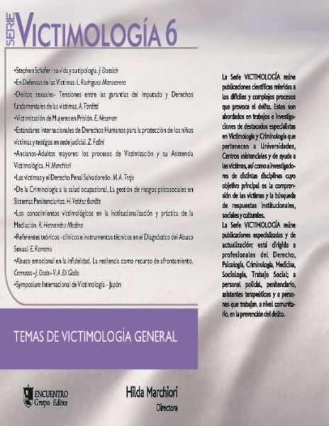 Cover for Cesar Fortete · Victimologia 6: Temas de victimologia general - Victimologia (Paperback Book) (2021)