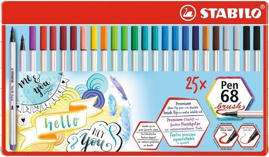 Stabilo - STABILO Pen 68 Brush Metalen Etui 25st. - Stabilo - Merchandise - Stabilo - 4006381561099 - 