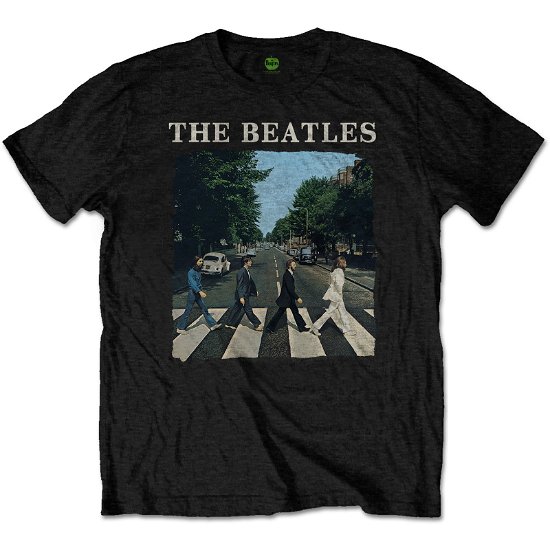 The Beatles Unisex T-Shirt: Abbey Road & Logo - The Beatles - Produtos - Apple Corps - Apparel - 5055295328099 - 13 de fevereiro de 2013
