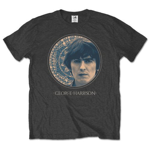 George Harrison Unisex T-Shirt: Circular Portrait - George Harrison - Produtos - Bravado - 5055979901099 - 