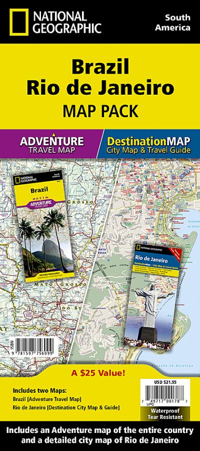 Cover for National Geographic Maps - Adventure · Brazil, Rio De Janeiro, Map Pack Bundle: Travel Maps International Adventure / Destination Map (Map) [2015th edition] (2022)