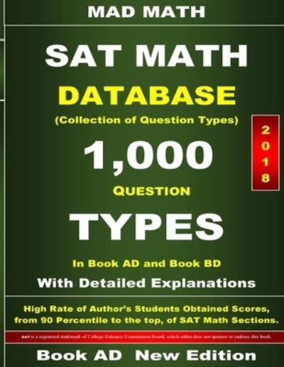 Cover for John Su · 2018 SAT Math Database Book AD (Pocketbok) (2018)