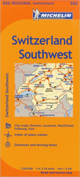 Cover for Michelin Travel &amp; Lifestyle · Switzerland, Southwest (Maps / Regional (Michelin)) (Map) [10th edition] (2017)