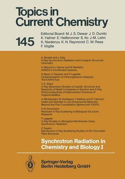 Cover for M Verdaguer · Synchrotron Radiation in Chemistry and Biology I - Topics in Current Chemistry (Paperback Book) [Softcover reprint of the original 1st ed. 1988 edition] (2013)