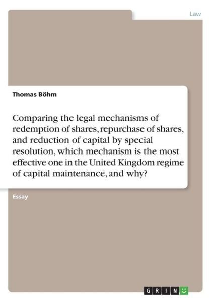 Cover for Böhm · Comparing the legal mechanisms of (Book)