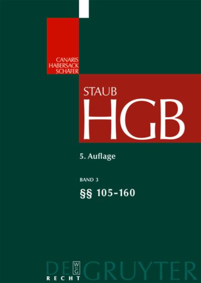 Cover for Staub · Hgb.3.§§ 105-160 (Book) (2009)