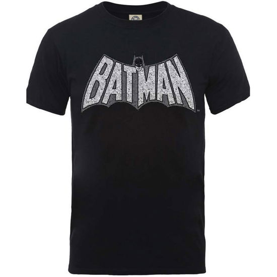 Cover for DC Comics · DC Comics Unisex Tee: Originals Batman Retro Crackle Logo (Klær) [size S] [Black - Unisex edition] (2016)