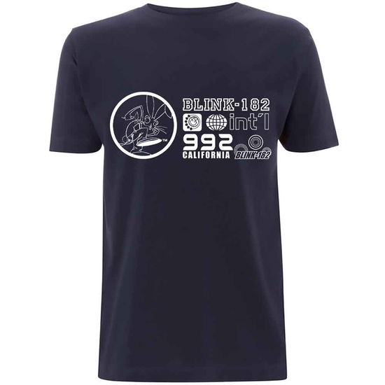 Blink-182 Unisex T-Shirt: International (Navy Blue) - Blink-182 - Produtos - PHD - 5056187748100 - 6 de agosto de 2021