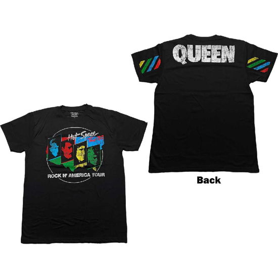 Queen Unisex T-Shirt: Hot Space Tour '82 (Back Print) - Queen - Koopwaar -  - 5056561070100 - 