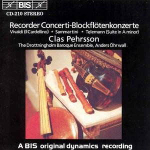 Vivaldisammartinitelemann Blockflötenkonzerte - Pehrssonclas - Musik - BIS - 7318590002100 - 25 mars 1994