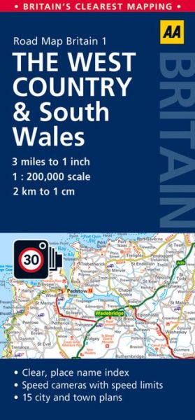 Cover for Aa · AA Road Map Britain: The West Country &amp; South Wales (Book) (2015)