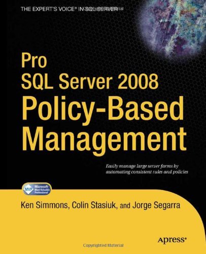 Cover for Ken Simmons · Pro Sql Server 2008 Policy-based Management (Taschenbuch) (2010)