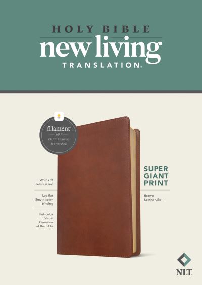 Cover for Tyndale · NLT Super Giant Print Bible, Filament Enabled Edition (Red Letter, LeatherLike, Brown) (Book) (2022)