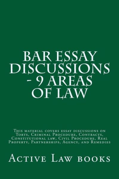 Cover for Active Law books · Bar Essay Discussions - 9 Areas Of Law (Paperback Book) (2017)