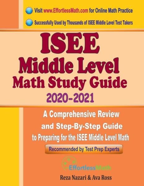 Cover for Ava Ross · ISEE Middle Level Math Study Guide 2020 - 2021 (Paperback Book) (2020)