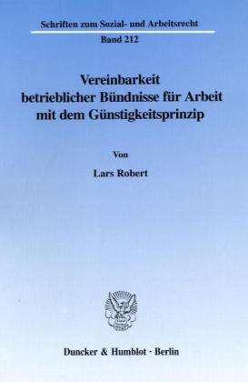 Cover for Robert · Vereinbarkeit betrieblicher Bünd (Book) (2003)