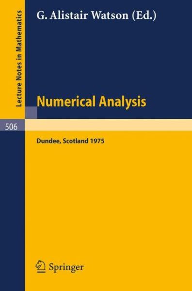 Cover for G a Watson · Numerical Analysis - Lecture Notes in Mathematics (Paperback Book) (1976)