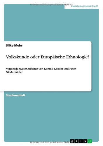 Volkskunde oder Europäische Ethnol - Mohr - Bøger - GRIN Verlag - 9783640488100 - 8. december 2009