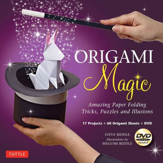 Cover for Megumi Biddle · Origami Magic Kit: Amazing Paper Folding Tricks, Puzzles and Illusions [boxed Kit with 60 Folding Papers, Full-color Book &amp; Dvd] (Paperback Book) [Book and Kit with DVD edition] (2012)