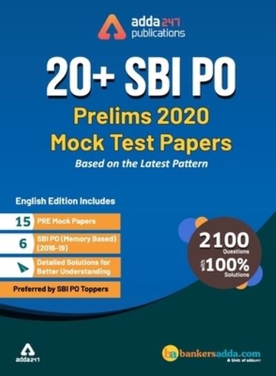 Cover for Adda247 Publications · Sbi Po 2020 Prelims Mock Papers (Pocketbok) (2019)