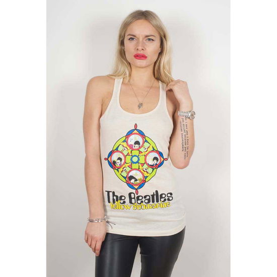 The Beatles Ladies Vest T-Shirt: Yellow Submarine & Portholes - The Beatles - Produtos - Suba Films - Apparel - 5055295355101 - 