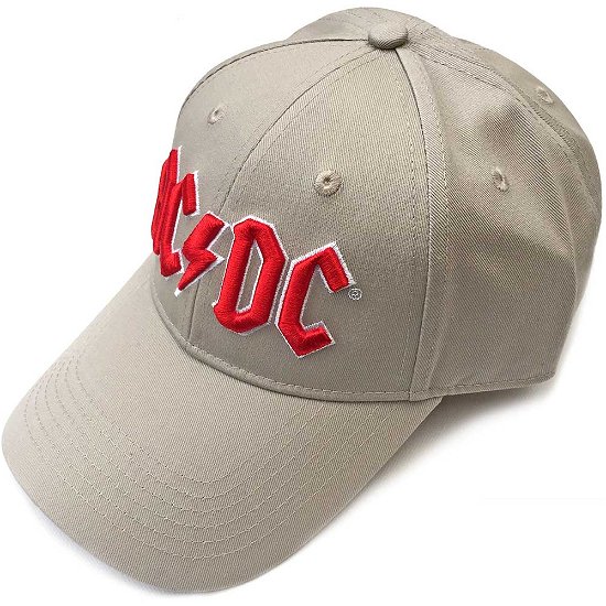 AC/DC Unisex Baseball Cap: Red Logo (Sand) - AC/DC - Merchandise - Perryscope - 5056170626101 - 