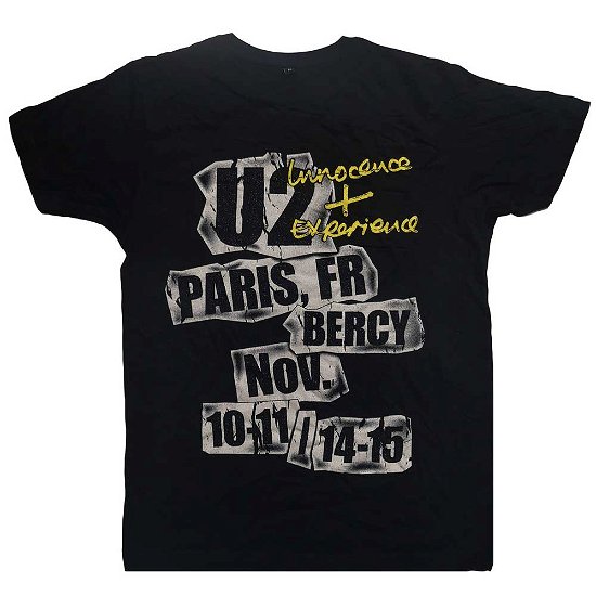 U2 Unisex T-Shirt: I+E Paris Event 2015 (Ex-Tour) - U2 - Marchandise -  - 5056561002101 - 