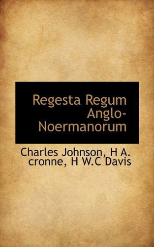 Cover for Davis · Regesta Regum Anglo-noermanorum (Pocketbok) (2009)