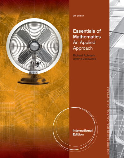 Cover for Aufmann, Richard (Palomar College) · Essentials of Mathematics: An Applied Approach, International Edition (Paperback Book) (2013)