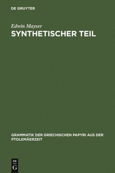 Cover for Edwin Mayser · Synthetischer Teil (Book) [German edition] (1970)