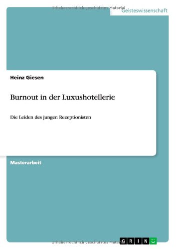 Cover for Giesen · Burnout in der Luxushotellerie (Buch) [German edition] (2013)