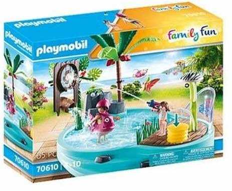 Cover for Playmobil · Leuk zwembad met watersplash Playmobil (70610) (Leketøy)