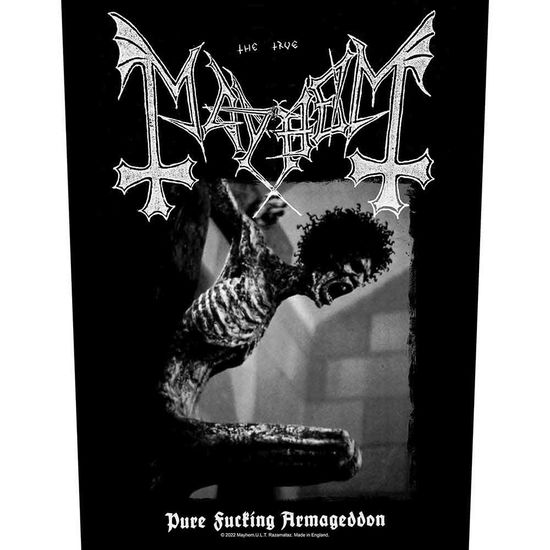 Mayhem Back Patch: Pure Fucking Armageddon - Mayhem - Produtos - Razamataz - 5056365720102 - 3 de março de 2023