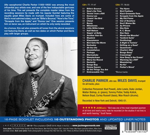 Cover for Charlie Quintet Parker · Complete Studio Masters (CD) [Digipak] (2019)