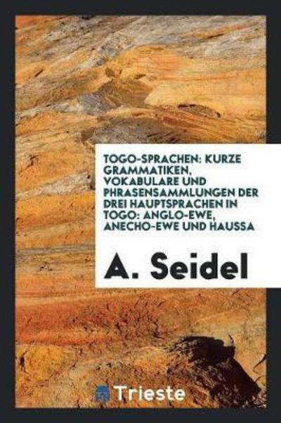 Cover for A Seidel · Togo-Sprachen (Paperback Book) (2018)