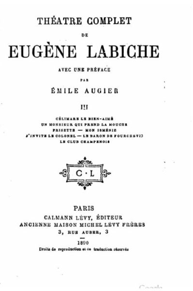 Cover for Eugene Labiche · Theatre complet, Volume III (Taschenbuch) (2016)