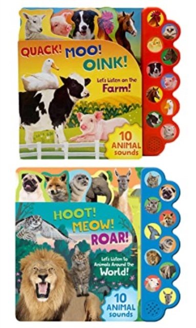 Cover for Cottage Door Press · Farm and Wild Animal 10 button sound books: 2 BOOK PACK: Let's Listen to the Animals Around the World! / Let's Listen on the Farm! (Paperback Bog) (2022)