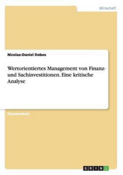 Cover for Dobos · Wertorientiertes Management von F (Book) (2015)