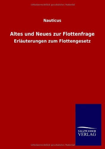 Cover for Nauticus · Altes Und Neues Zur Flottenfrage (Pocketbok) [German edition] (2013)