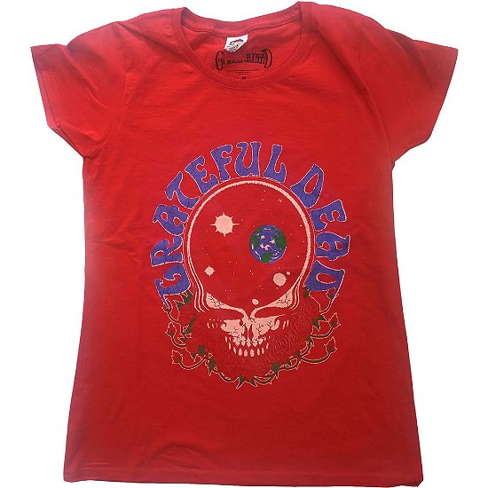 Cover for Grateful Dead · Grateful Dead Ladies T-Shirt: Space Your Face &amp; Logo (T-shirt) [size XS] [Red - Ladies edition]